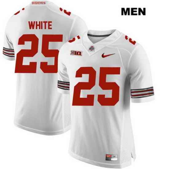 Brendon White Stitched Ohio State Buckeyes Authentic Mens  25 Nike White College Football Jersey Jersey